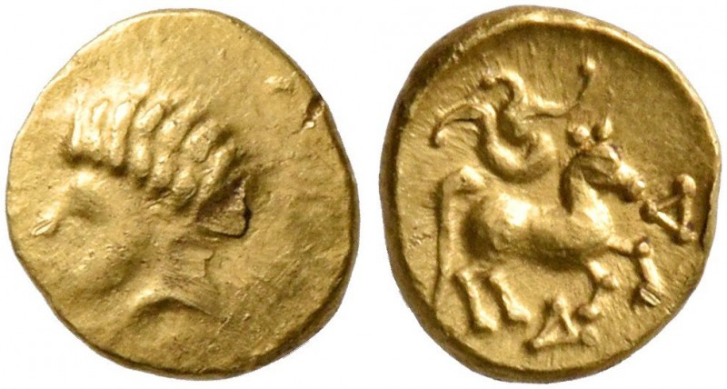 CELTIC, Central Europe. Boii. 2nd century BC. 1/24 Stater (Gold, 6 mm, 0.35 g, 1...