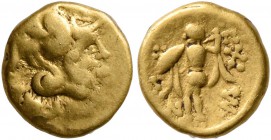 CELTIC, Central Europe. Boii. 2nd century BC. 1/8 Stater (Gold, 8 mm, 1.03 g, 1 h), early Athena-Alkis-series. Head of Athena to right, wearing creste...