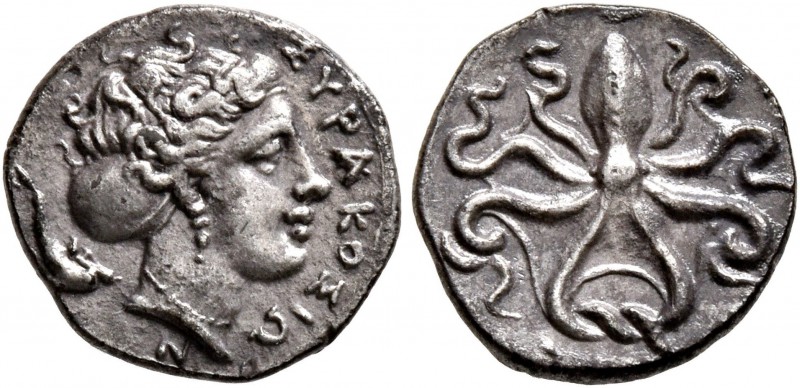 SICILY. Syracuse. Second Democracy , 466-405 BC. Litra (Silver, 11 mm, 0.71 g, 8...