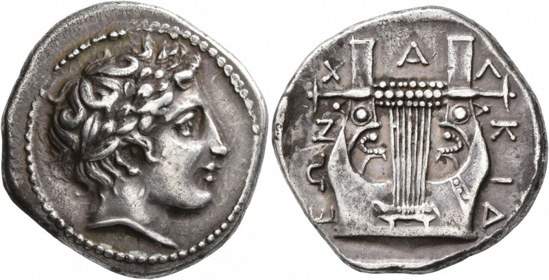MACEDON, Chalkidian League. Circa 383/2 BC. Tetradrachm (Silver, 27 mm, 14.34 g,...