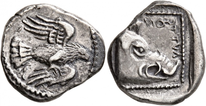 CRETE. Lyttos. Circa 320-270 BC. Drachm (Silver, 19 mm, 5.95 g, 9 h). Eagle flyi...