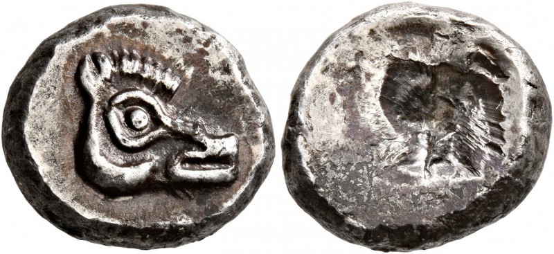 CYCLADES, Kythnos. Circa 530/20-500 BC. Drachm (Silver, 15 mm, 4.03 g). Head of ...