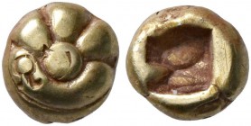 IONIA. Uncertain. Circa 600-550 BC. 1/24 Stater (Electrum, 5 mm, 0.55 g), Milesian standard. Lion's paw (?). Rev. Rough incuse square. Rosen 283. SNG ...