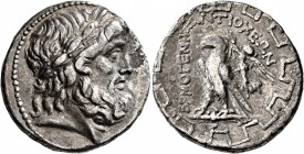CARIA. Antioch ad Maeandrum. Circa 165-145. Tetradrachm (Silver, 26 mm, 15.78 g, 1 h), Hermogenes, magistrate. Laureate head of Zeus to right. Rev. EP...