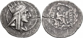 KINGS OF ARMENIA. Tigranes the Younger, 77/6-66 BC. Drachm (Silver, 21 mm, 3.70 g, 1 h), Tigranokerta or Artagigarta, 66/5. Draped bust of Tigranes th...