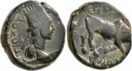 KINGS OF COMMAGENE. Mithradates II, circa 34-20 BC. Octachalkon (Bronze, 22 mm, 15.55 g, 1 h), struck in the name of Antiochos I Theos and Mithradates...