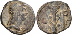 KYRENAICA. Kyrene. Circa 3rd-2nd century BC. Tessera (Lead, 17 mm, 3.93 g, 12 h), RY 3 of an uncertain king. Diademed head of Libya to right. Rev. L -...