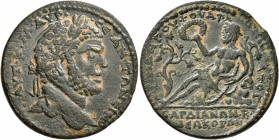 LYDIA. Sardis. Caracalla , 198-217. Tetrassarion (Bronze, 29 mm, 11.62 g, 6 h), Annios Roufos, strategos for the third time, circa 211-217. AYT•K•M•AY...