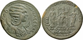 PHRYGIA. Laodicea ad Lycum. Julia Domna , Augusta, 193-217. Medallion (Bronze, 39 mm, 30.87 g, 7 h), Ai. Peisoneines, archon. IOYΛ•ΔOMNA CЄBAC• Draped...