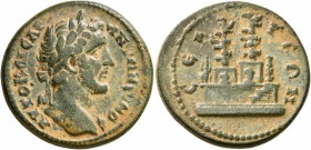 PISIDIA. Selge. Antoninus Pius , 138-161. Diassarion (Bronze, 25 mm, 9.65 g, 6 h). AYTO KAICAP ANTΩNЄINOC Laureate head of Antoninus Pius to right. Re...