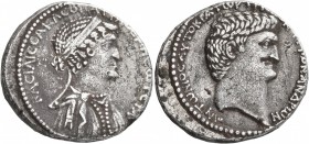Mark Antony and Cleopatra. Tetradrachm (Silver, 27 mm, 15.27 g, 1 h), Antiochia on the Orontes or a mint further to the South, circa 36 BC. BACIΛICCA ...