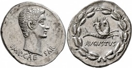 Augustus, 27 BC-AD 14. Cistophorus (Silver, 27 mm, 11.81 g, 1 h), Ephesus, circa 25-20 BC. IMP•CAESAR Bare head of Augustus to right. Rev. AVGVSTVS Ca...