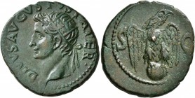 Divus Augustus, died AD 14. As (Orichalcum, 29 mm, 13.37 g, 1 h), Rome, struck under Tiberius, circa 34-37. DIVVS AVGVSTVS PATER Radiate head of Divus...