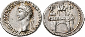 Nero Claudius Drusus, died 9 BC. Denarius (Silver, 20 mm, 3.82 g, 1 h), Rome, struck under Claudius, circa 41-45. NERO CLAVDIVS DRVSVS GERMANICVS IMP ...