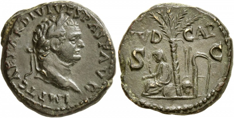 Titus, 79-81. Semis (Orichalcum, 19 mm, 5.31 g, 6 h), uncertain mint (in Thrace?...