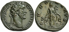 Antoninus Pius, 138-161. Dupondius (Orichalcum, 26 mm, 13.86 g, 12 h), Rome, 140-144. ANTONINVS AVG PIVS P P TR P COS III Radiate head of Antoninus Pi...
