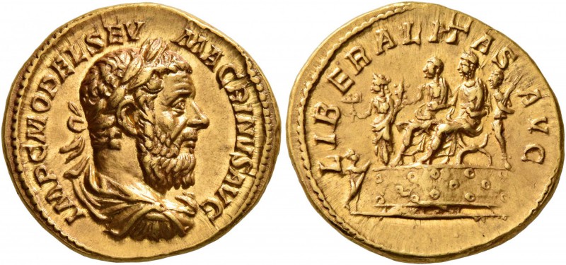 Macrinus, 217-218. Aureus (Gold, 20 mm, 7.31 g, 6 h), Rome, circa March-June 218...