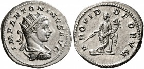 Elagabalus, 218-222. Antoninianus (Silver, 23 mm, 5.82 g, 7 h), Rome, 219-220. IMP ANTONINVS AVG Radiate, draped and cuirassed bust of Elagabalus to r...