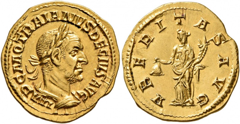 Trajan Decius, 249-251. Aureus (Gold, 19 mm, 3.85 g, 5 h), Rome. IMP C M Q TRAIA...