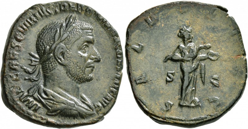Trebonianus Gallus, 251-253. Sestertius (Orichalcum, 28 mm, 16.23 g, 6 h), Rome....