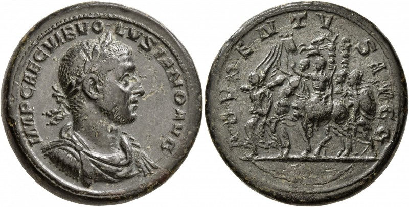 Volusian, 251-253. Medallion (Bimetallic, 37 mm, 51.37 g, 12 h), Rome, late 251-...