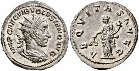 Volusian, 251-253. Antoninianus (Silver, 21 mm, 3.99 g, 6 h), Rome. IMP CAE C VIB VOLVSIANO AVG Radiate, draped and cuirassed bust of Volusian to righ...