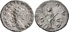 Gallienus, 253-268. 'Dupondius' (Billon, 23 mm, 6.98 g, 12 h), Rome, 262. IMP GALLIENVS P F AVG Radiate head of Gallienus to right. Rev. PAX AVG / S -...