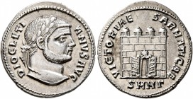 Diocletian, 284-305. Argenteus (Silver, 20 mm, 3.37 g, 1 h), Nicomedia, 295-296. DIOCLETI-ANVS AVG Laureate head of Diocletian to right. Rev. VICTORIA...