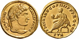 Constantine I, 307/310-337. Solidus (Gold, 19 mm, 4.39 g, 5 h), Treveri, late 314-early 315. CONSTAN-TINVS P F AVG Laureate head of Constantine I to r...