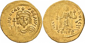 Phocas, 602-610. Light weight Solidus of 23 Siliquae (Gold, 21 mm, 4.30 g, 7 h), Constantinopolis, 603. O N FOCAS PERP AVG Draped and cuirassed bust o...