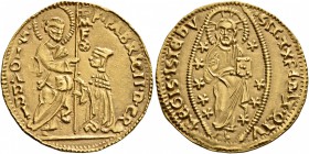 CRUSADERS. Knights of Rhodes (Knights Hospitallers). Fabrizio del Carretto , 1513-1521. Ducat (Gold, 22 mm, 3.52 g, 4 h). F•FABRICII•D•CR - S•IOΛRRI G...