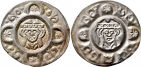 GERMANY. Augsburg (Bistum). Udalschalk von Eschenlohe , 1184-1202. Bracteat (Silver, 24 mm, 0.80 g). Half-length bust of Udalschalk facing, wearing mi...