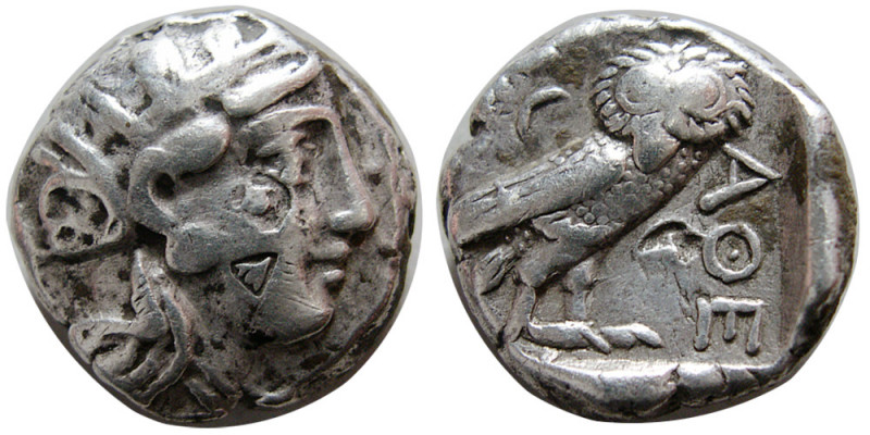 ATTICA, Athens. Circa 350-294 BC. AR Tetradrachm (16.92 gm; 22 mm). Helmeted hea...