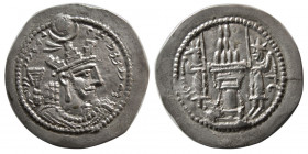 SASANIAN KINGS. Yazdgird II (438-457 AD). AR Drachm. "GO" or "GW" for Gorgan or Qum mint.
