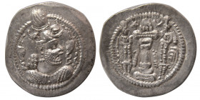 SASANIAN KINGS. Peroz, (AD. 457-484). Silver Drachm. "BBA" (Court at Ctesiphon)