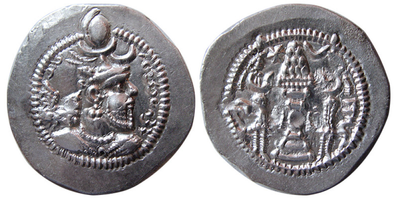 SASANIAN KINGS, Peroz, second crown, (457/9-484 AD). AR Drachm (4.08 gm; 27 mm)....