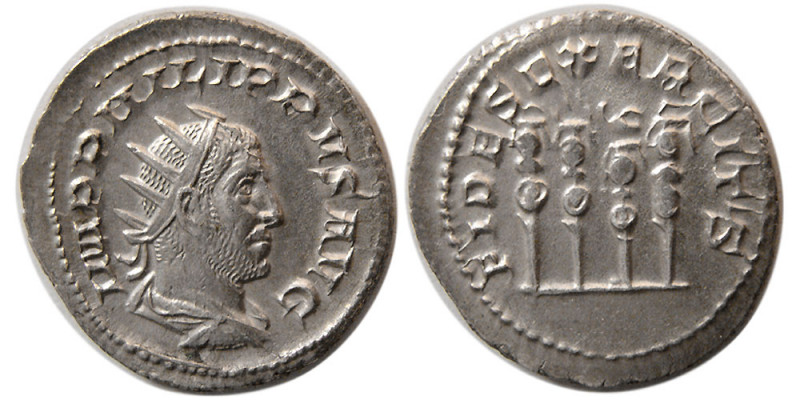 ROMAN EMPIRE. Philip I, AD. 244-249. AR Antoninianus (4.16 gm; 21 mm). Rome, AD ...