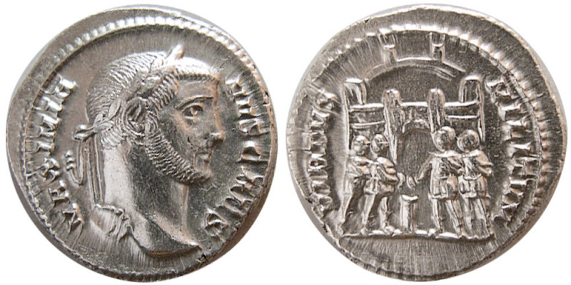 ROMAN EMPIRE. Maximianus. 286-305 AD. First Reign. AR Argentius (3.28 gm; 19 mm)...