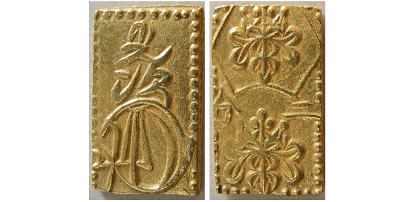 JAPAN. Mutsuhito. Circa 1860s. Gold 2 Bu (3.02 gm; 19mm x 12mm). Nibu-ban kin. n...