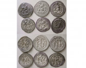 GROUP LOT of 6 Sasanian Silver Drachms of Peruz.