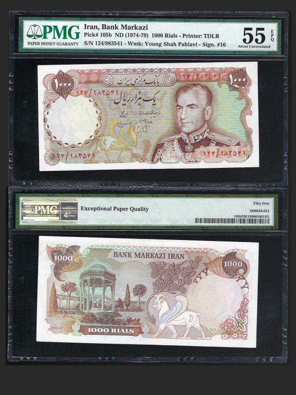 IRAN, Bank Markazi. 1000 Rials Note. Pick # 105b. ND (1974-79). Printer: TDLR. W...