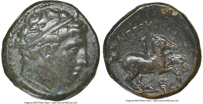 MACEDONIAN KINGDOM. Philip II (359-336 BC). AE unit (17mm, 2h). NGC Choice VF. U...