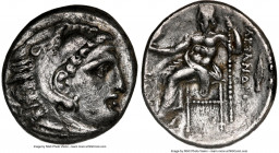 MACEDONIAN KINGDOM. Alexander III the Great (336-323 BC). AR drachm (17mm, 11h). NGC Choice VF, scratches. Posthumous issue of Colophon, ca. 322-317 B...