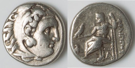 MACEDONIAN KINGDOM. Philip III Arrhidaeus (323-317 BC). AR drachm (16mm, 4.23 gm, 12h). VF. Lifetime issue of Sardes, ca. 323-319 BC. Head of Heracles...