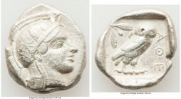 ATTICA. Athens. Ca. 455-440 BC. AR tetradrachm (26mm, 16.77 gm, 11h). Choice VF. Late transitional issue. Head of Athena right, wearing crested Attic ...