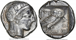 ATTICA. Athens. Ca. 440-404 BC. AR tetradrachm (24mm, 17.15 gm, 8h). NGC Choice AU 5/5 - 3/5. Mid-mass coinage issue. Head of Athena right, wearing ea...