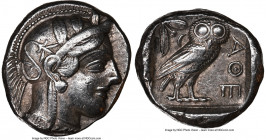 ATTICA. Athens. Ca. 440-404 BC. AR tetradrachm (24mm, 17.13 gm, 8h). NGC XF 5/5 - 5/5. Mid-mass coinage issue. Head of Athena right, wearing earring, ...