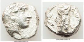 ATTICA. Athens. Ca. 393-294 BC. AR tetradrachm (23mm, 16.83 gm, 7h). VF. Late mass coinage issue. Head of Athena with eye in true profile right, weari...