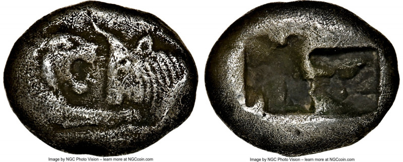 LYDIAN KINGDOM. Croesus (561-546 BC). AR half-stater or siglos (15mm). NGC VF. S...