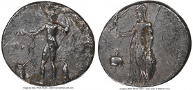 PAMPHYLIA. Side. Ca. 380-333 BC. AR stater (22mm, 1h). NGC VF, smoothing, brushed. Athena standing left, Nike right in right hand, left hand on ground...